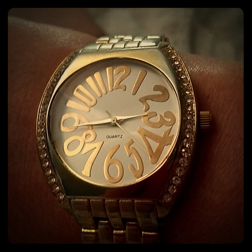 Gold Diamond accents watch